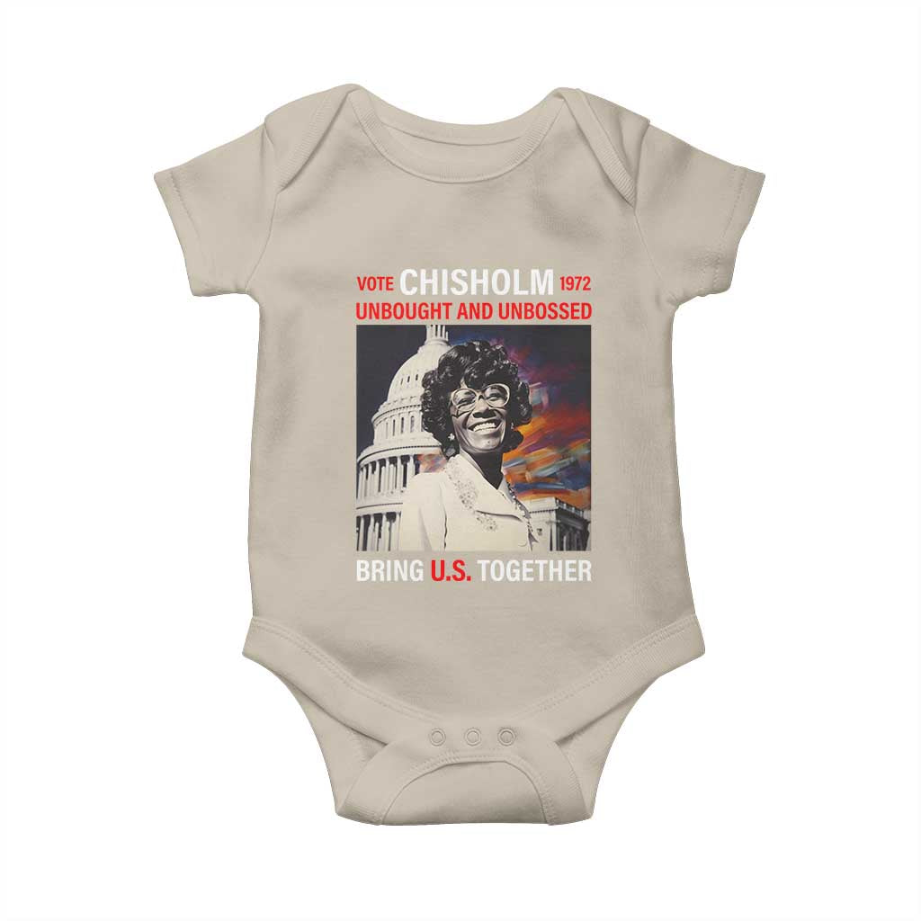 Shirley Chisholm Baby Onesie Unbought And Unbossed Bring U.S. Together BHM Melanin TS09 Sand Print Your Wear