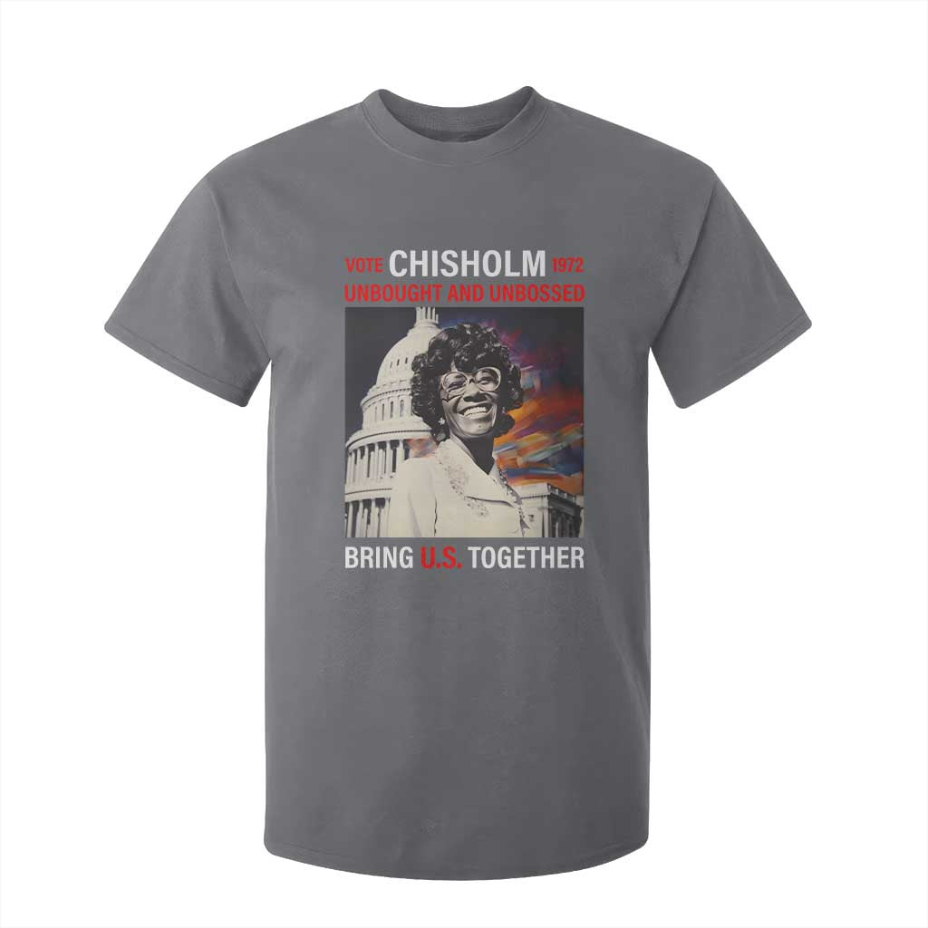 Shirley Chisholm T Shirt For Kid Unbought And Unbossed Bring U.S. Together BHM Melanin TS09 Charcoal Print Your Wear