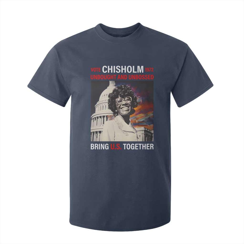 Shirley Chisholm T Shirt For Kid Unbought And Unbossed Bring U.S. Together BHM Melanin TS09 Navy Print Your Wear