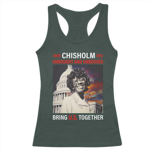 Shirley Chisholm Racerback Tank Top Unbought And Unbossed Bring U.S. Together BHM Melanin TS09 Dark Forest Green Print Your Wear