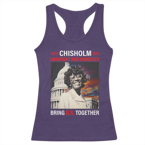 Shirley Chisholm Racerback Tank Top Unbought And Unbossed Bring U.S. Together BHM Melanin TS09 Purple Print Your Wear
