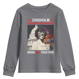 Shirley Chisholm Youth Sweatshirt Unbought And Unbossed Bring U.S. Together BHM Melanin TS09 Charcoal Print Your Wear