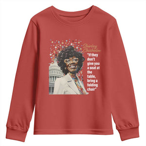 Shirley Chisholm Youth Sweatshirt If They Don't Give You A Seat Black Civil Rights TS09 Red Print Your Wear