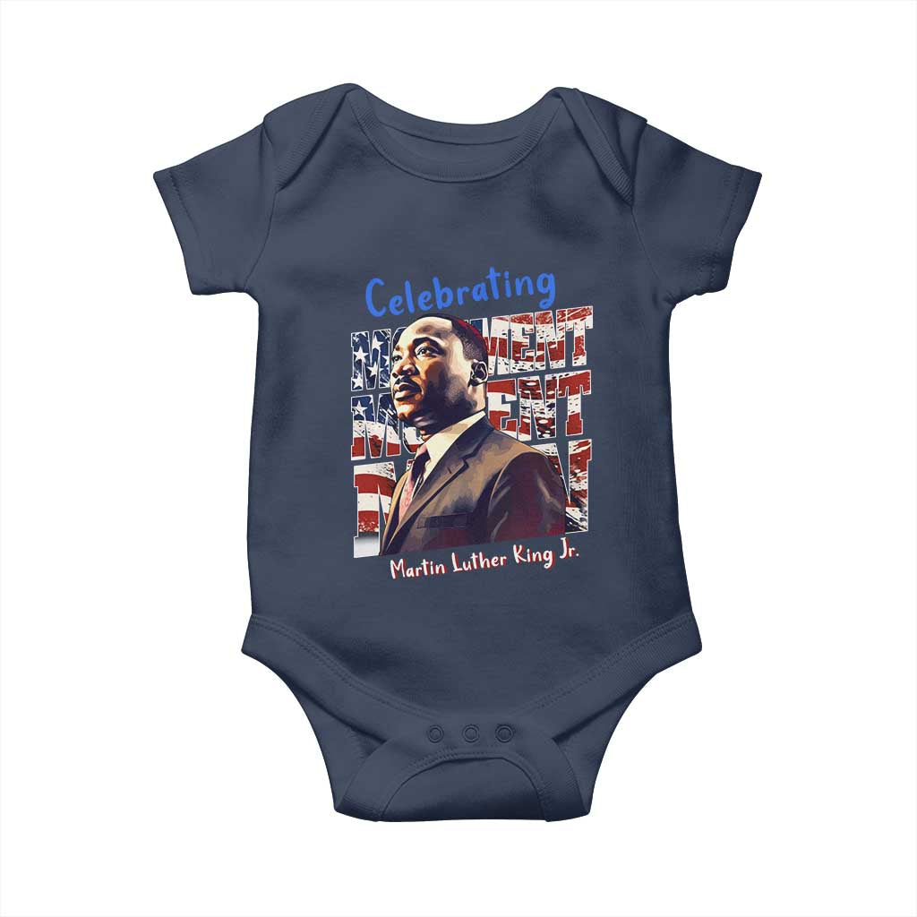 Martin Luther King Jr. Baby Onesie MLK Day Movement Moment Man Black Civil Rights TS09 Navy Print Your Wear