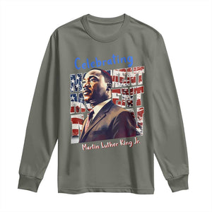 Martin Luther King Jr. Long Sleeve Shirt MLK Day Movement Moment Man Black Civil Rights TS09 Military Green Print Your Wear
