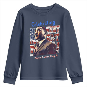 Martin Luther King Jr. Youth Sweatshirt MLK Day Movement Moment Man Black Civil Rights TS09 Navy Print Your Wear