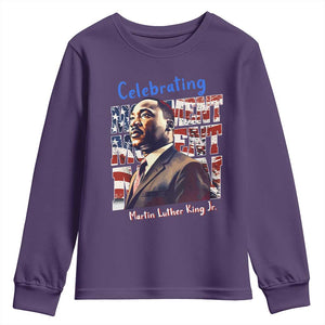 Martin Luther King Jr. Youth Sweatshirt MLK Day Movement Moment Man Black Civil Rights TS09 Purple Print Your Wear