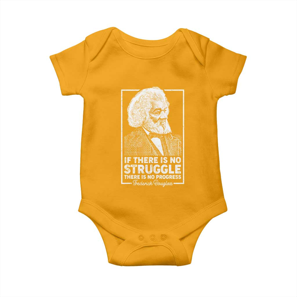 Frederick Douglass Baby Onesie If There Is No Struggle There Is No Progress Black Civil Rights BHM TS09 Gold Print Your Wear