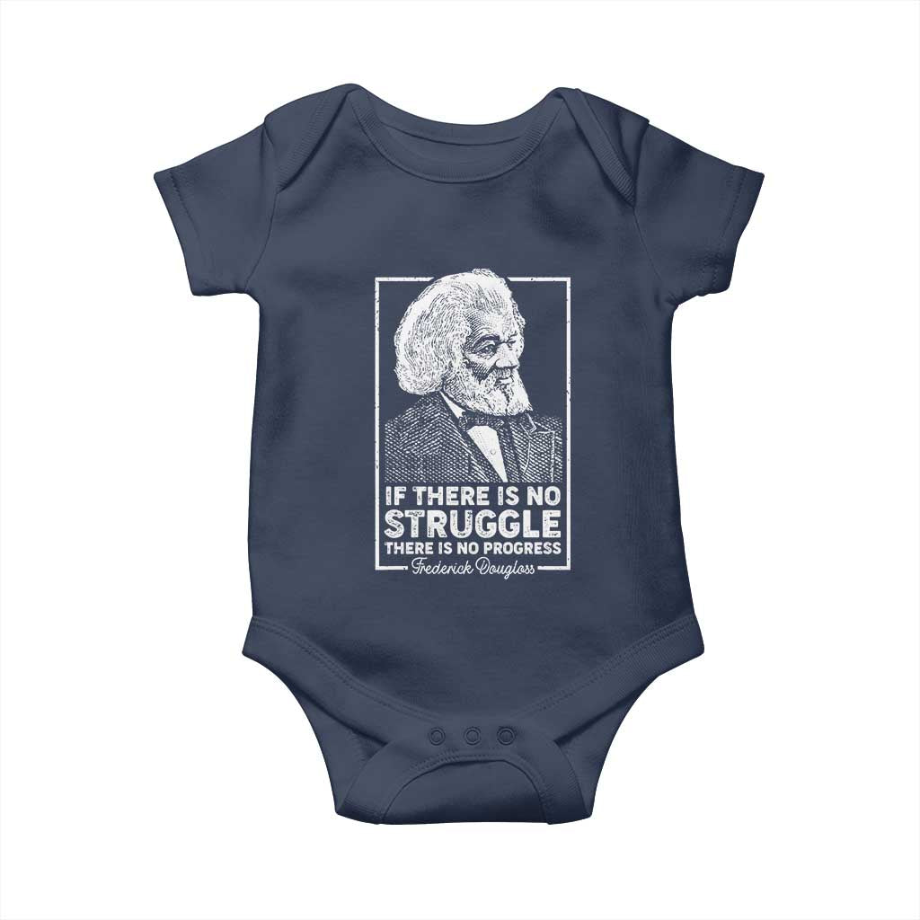 Frederick Douglass Baby Onesie If There Is No Struggle There Is No Progress Black Civil Rights BHM TS09 Navy Print Your Wear