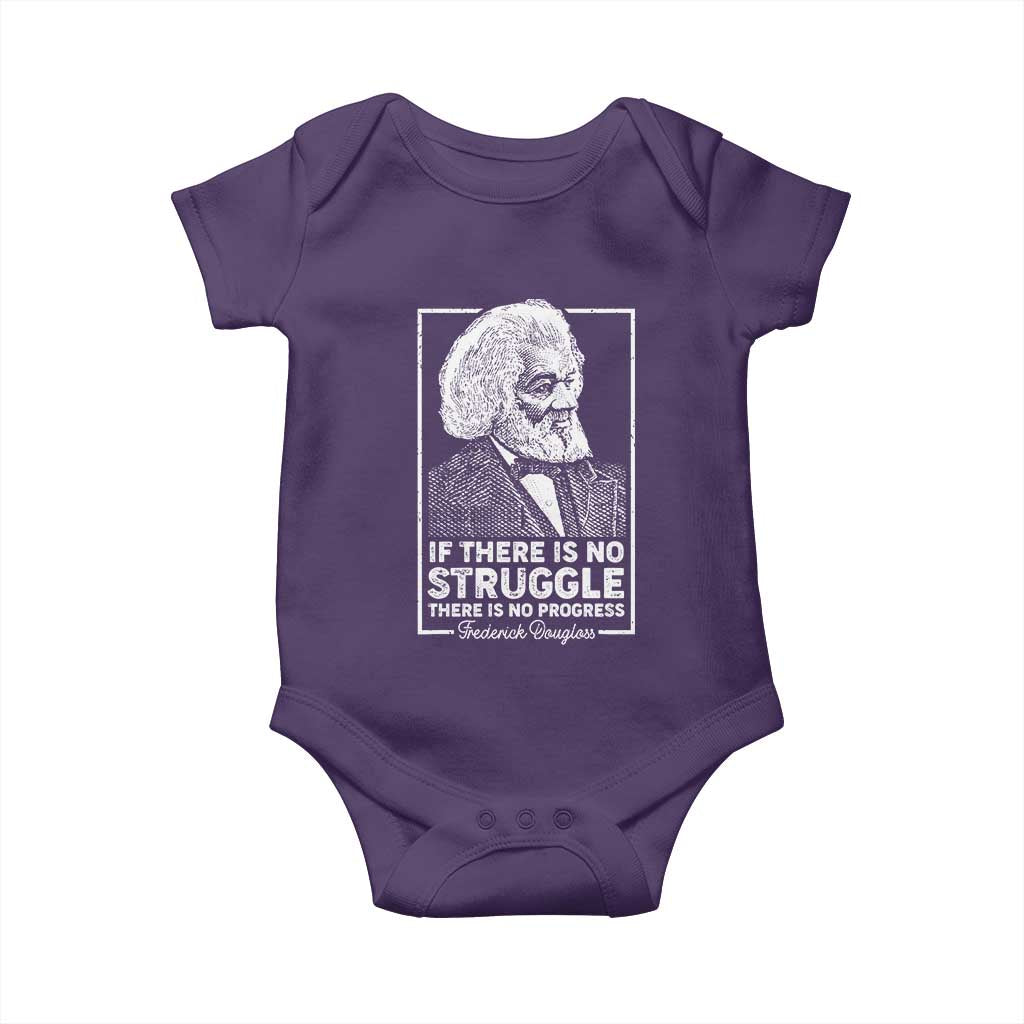 Frederick Douglass Baby Onesie If There Is No Struggle There Is No Progress Black Civil Rights BHM TS09 Purple Print Your Wear