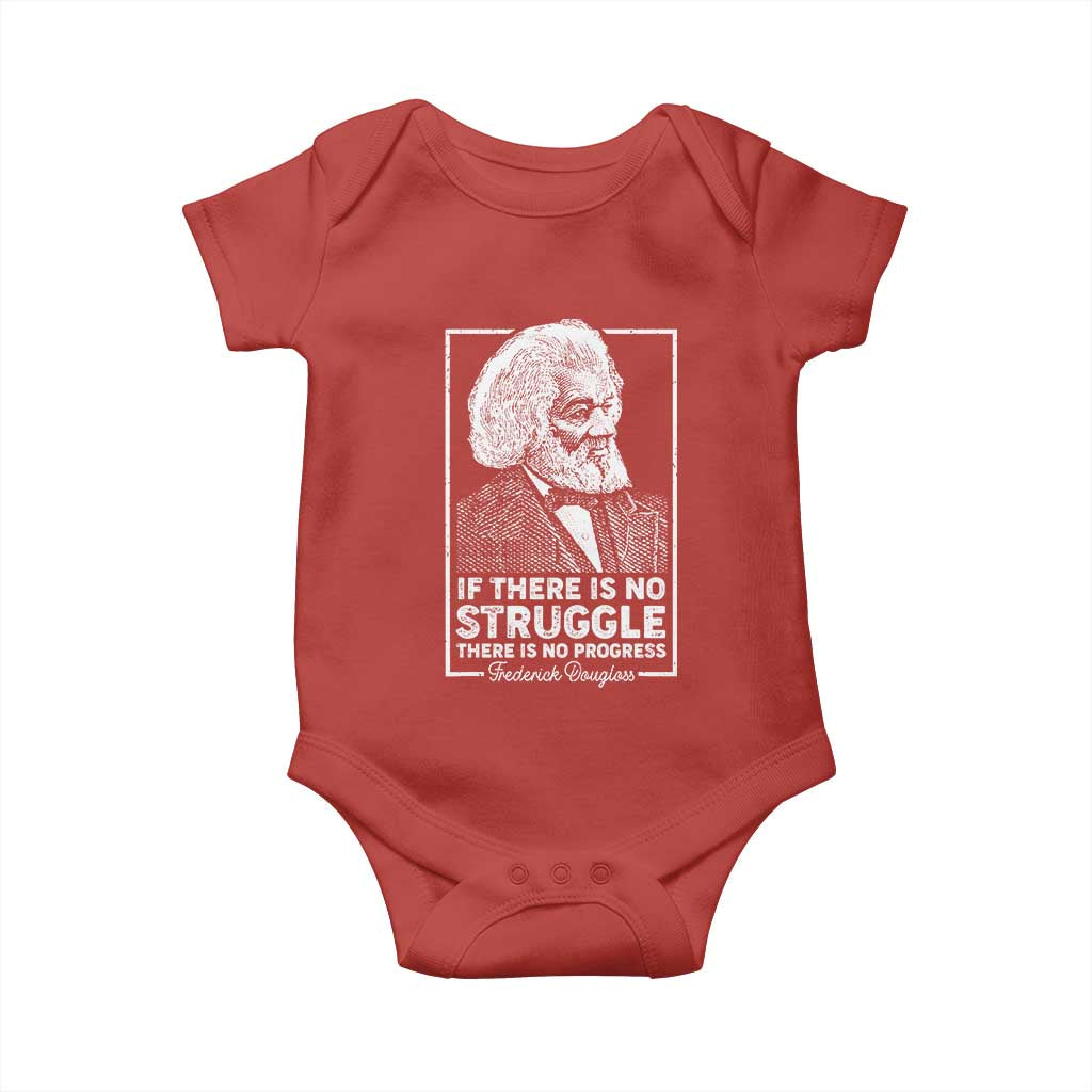Frederick Douglass Baby Onesie If There Is No Struggle There Is No Progress Black Civil Rights BHM TS09 Red Print Your Wear