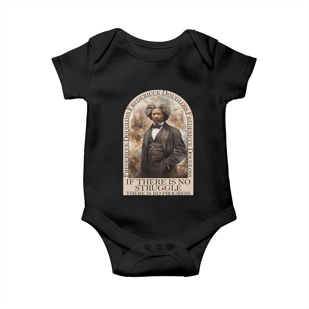 Frederick Douglass Baby Onesie If There Is No Struggle There Is No Progress BHM Black Civil Rights TS09 Black Print Your Wear
