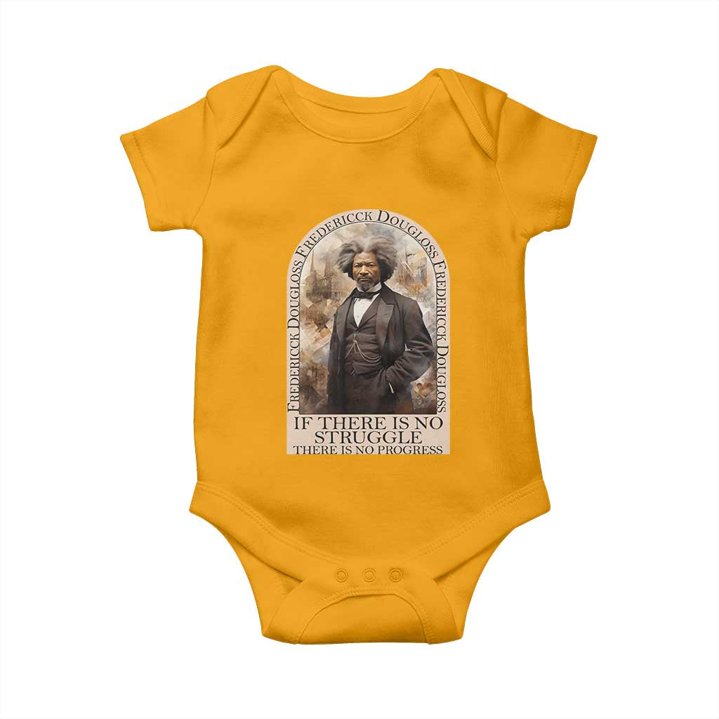Frederick Douglass Baby Onesie If There Is No Struggle There Is No Progress BHM Black Civil Rights TS09 Gold Print Your Wear
