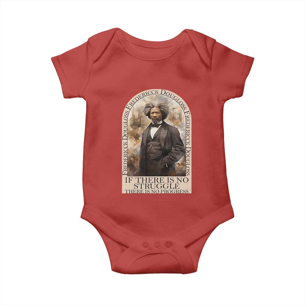 Frederick Douglass Baby Onesie If There Is No Struggle There Is No Progress BHM Black Civil Rights TS09 Red Print Your Wear