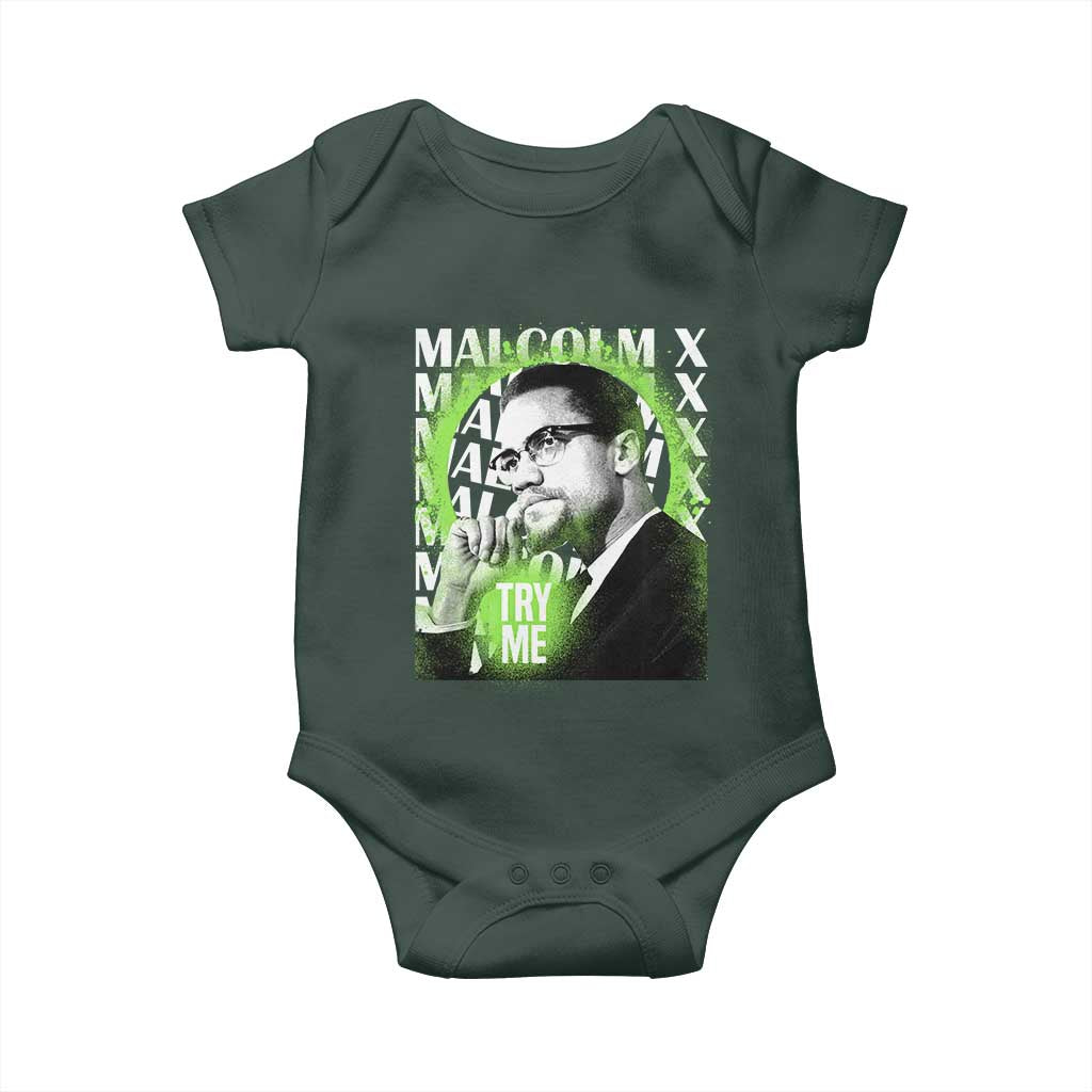 Malcolm X Baby Onesie Try Me Aesthetic Art Black Civil Rights BHM TS09 Print Your Wear