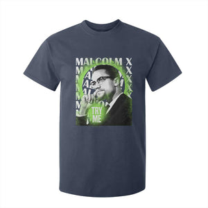 Malcolm X T Shirt For Kid Try Me Aesthetic Art Black Civil Rights BHM TS09 Navy Print Your Wear