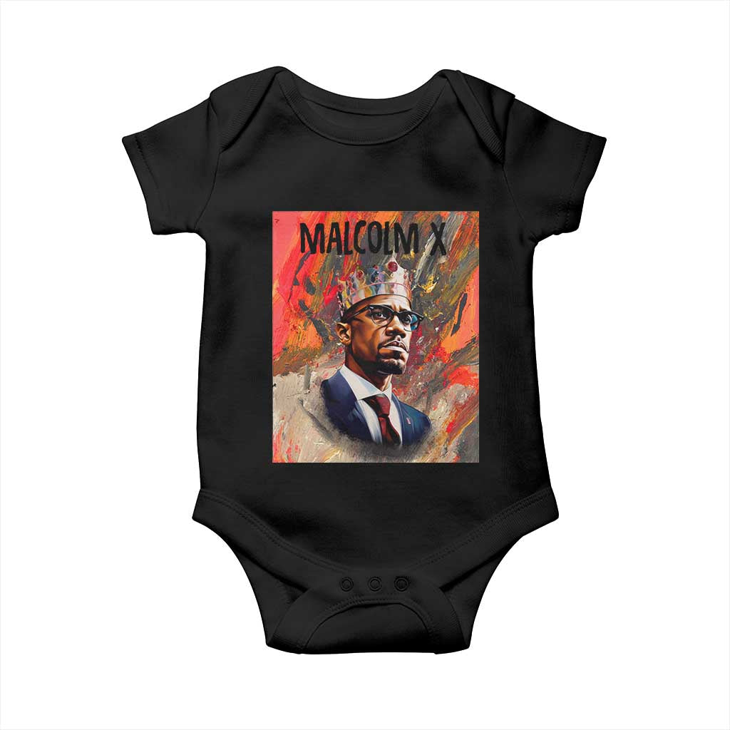 Malcolm X Baby Onesie King Hip Hop Aesthetic Art Black Civil Rights TS09 Black Print Your Wear