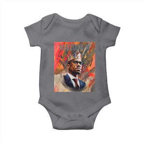 Malcolm X Baby Onesie King Hip Hop Aesthetic Art Black Civil Rights TS09 Charcoal Print Your Wear