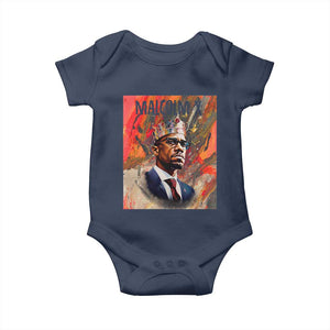 Malcolm X Baby Onesie King Hip Hop Aesthetic Art Black Civil Rights TS09 Navy Print Your Wear
