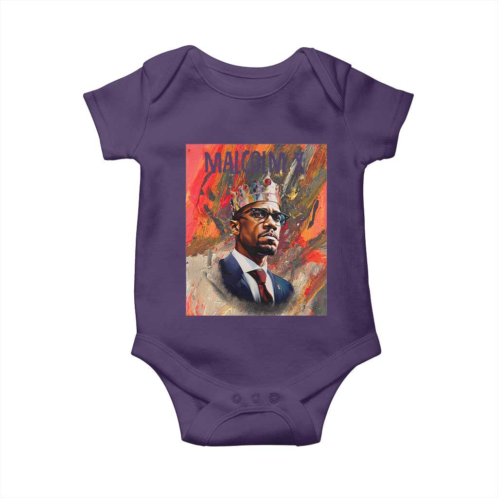 Malcolm X Baby Onesie King Hip Hop Aesthetic Art Black Civil Rights TS09 Purple Print Your Wear