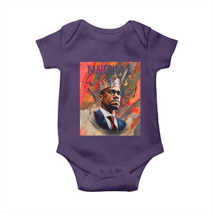 Malcolm X Baby Onesie King Hip Hop Aesthetic Art Black Civil Rights TS09 Purple Print Your Wear