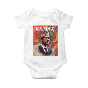 Malcolm X Baby Onesie King Hip Hop Aesthetic Art Black Civil Rights TS09 White Print Your Wear