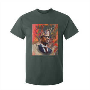 Malcolm X T Shirt For Kid King Hip Hop Aesthetic Art Black Civil Rights TS09 Dark Forest Green Print Your Wear