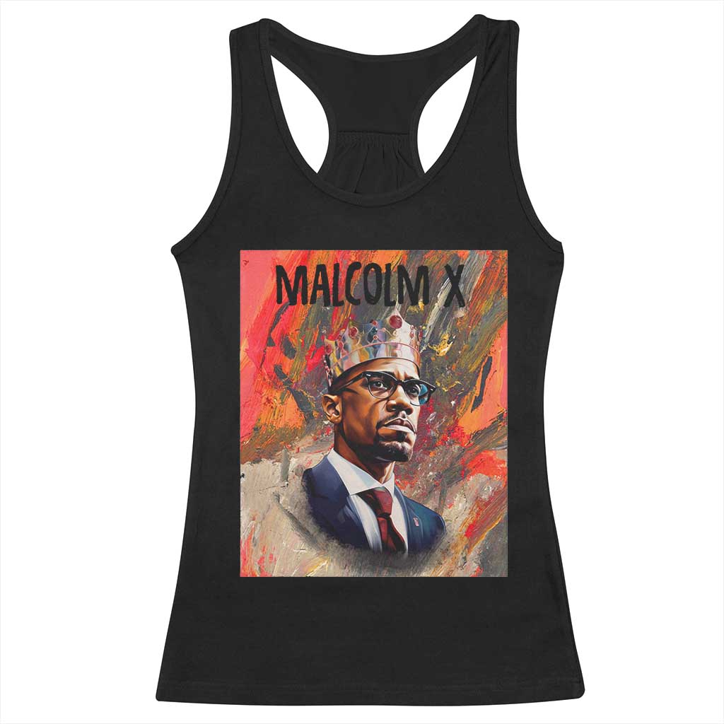 Malcolm X Racerback Tank Top King Hip Hop Aesthetic Art Black Civil Rights TS09 Black Print Your Wear