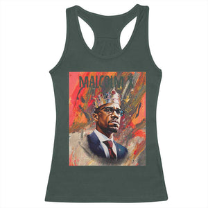 Malcolm X Racerback Tank Top King Hip Hop Aesthetic Art Black Civil Rights TS09 Dark Forest Green Print Your Wear