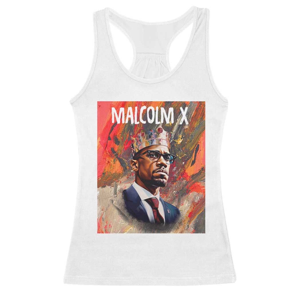 Malcolm X Racerback Tank Top King Hip Hop Aesthetic Art Black Civil Rights TS09 White Print Your Wear