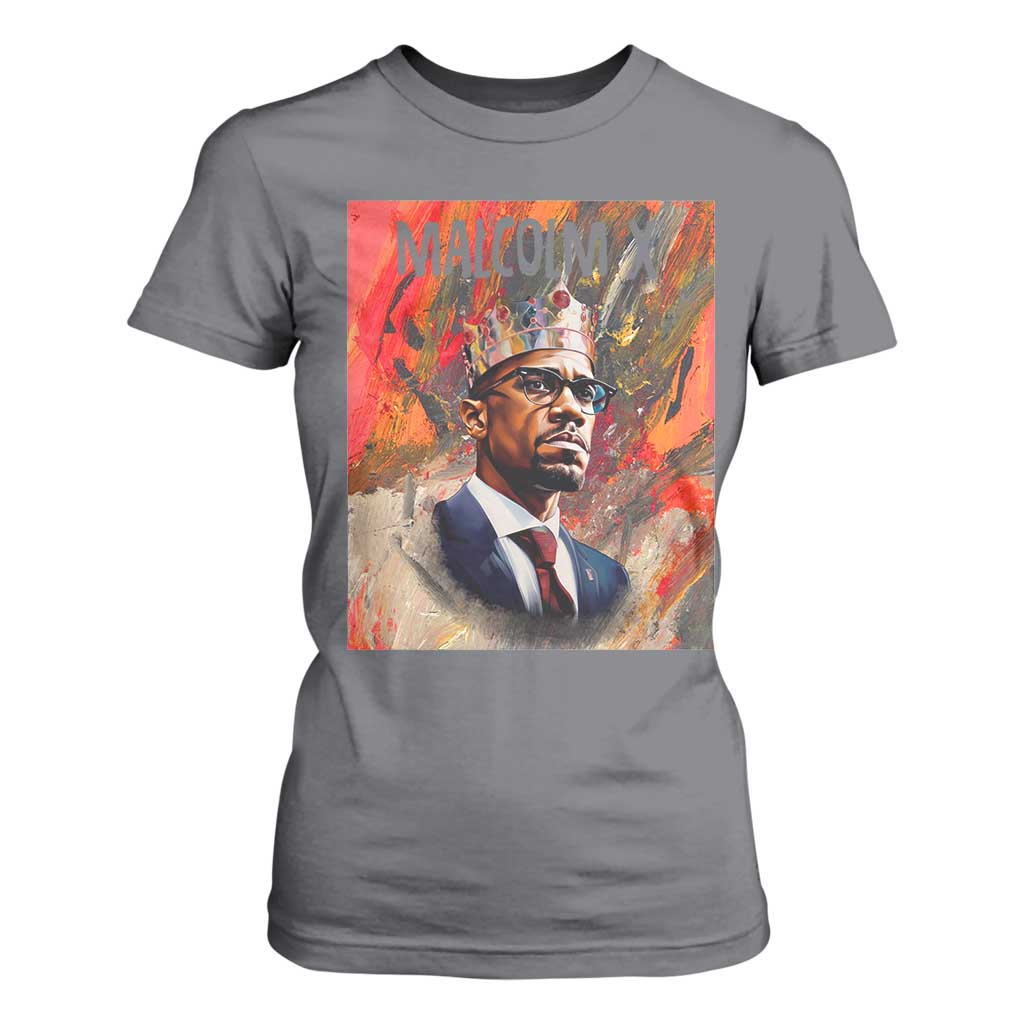 Malcolm X T Shirt For Women King Hip Hop Aesthetic Art Black Civil Rights TS09 Charcoal Print Your Wear