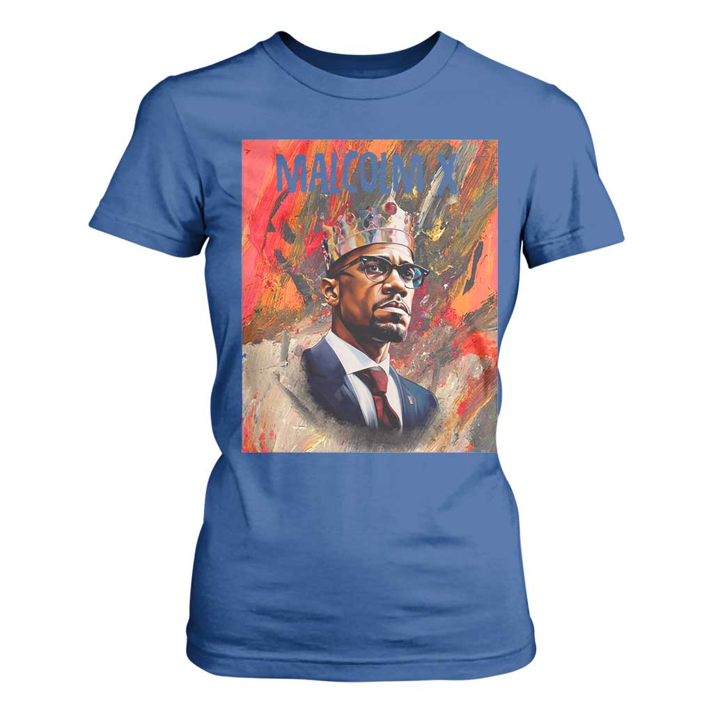 Malcolm X T Shirt For Women King Hip Hop Aesthetic Art Black Civil Rights TS09 Royal Blue Print Your Wear