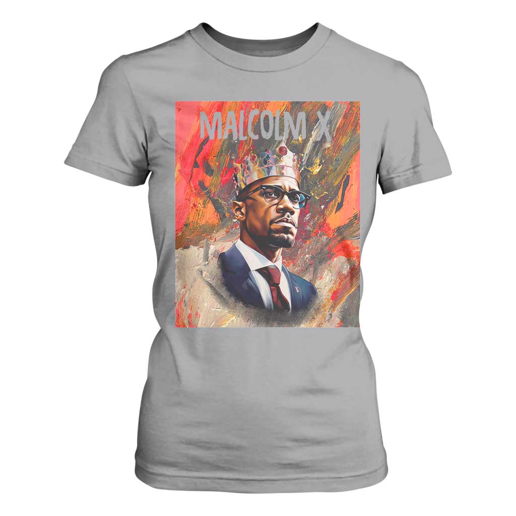 Malcolm X T Shirt For Women King Hip Hop Aesthetic Art Black Civil Rights TS09 Sport Gray Print Your Wear