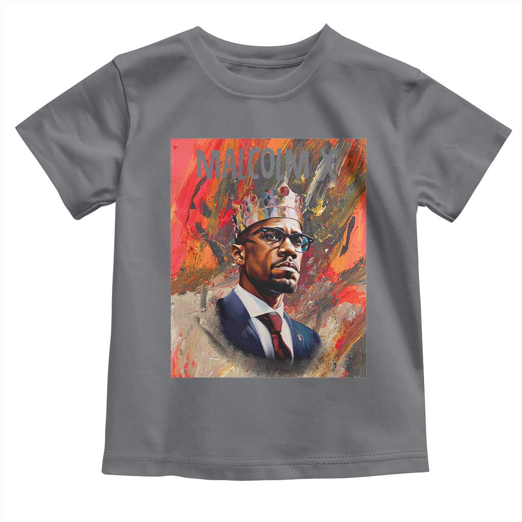 Malcolm X Toddler T Shirt King Hip Hop Aesthetic Art Black Civil Rights TS09 Charcoal Print Your Wear