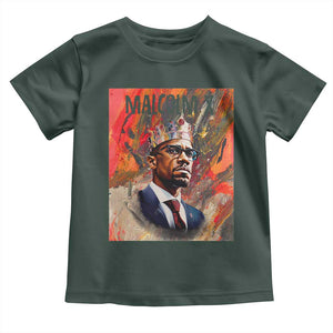 Malcolm X Toddler T Shirt King Hip Hop Aesthetic Art Black Civil Rights TS09 Dark Forest Green Print Your Wear