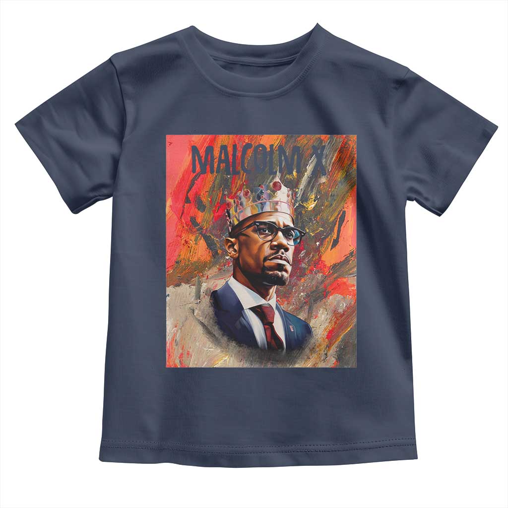 Malcolm X Toddler T Shirt King Hip Hop Aesthetic Art Black Civil Rights TS09 Navy Print Your Wear