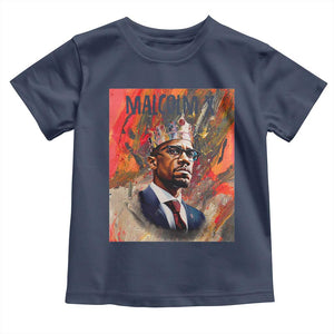 Malcolm X Toddler T Shirt King Hip Hop Aesthetic Art Black Civil Rights TS09 Navy Print Your Wear