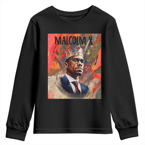 Malcolm X Youth Sweatshirt King Hip Hop Aesthetic Art Black Civil Rights TS09 Black Print Your Wear
