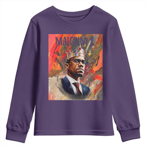 Malcolm X Youth Sweatshirt King Hip Hop Aesthetic Art Black Civil Rights TS09 Purple Print Your Wear