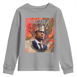 Malcolm X Youth Sweatshirt King Hip Hop Aesthetic Art Black Civil Rights TS09 Sport Gray Print Your Wear