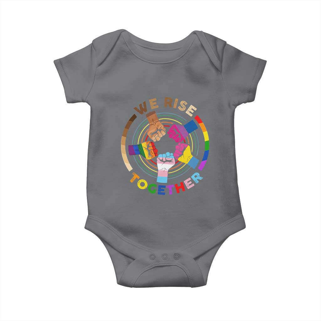 Black History Month Baby Onesie We Rise Together Equality Awesome Melanin LGBT TS09 Charcoal Print Your Wear