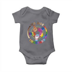 Black History Month Baby Onesie We Rise Together Equality Awesome Melanin LGBT TS09 Charcoal Print Your Wear