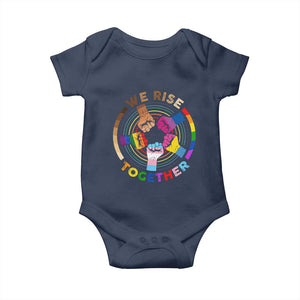 Black History Month Baby Onesie We Rise Together Equality Awesome Melanin LGBT TS09 Navy Print Your Wear