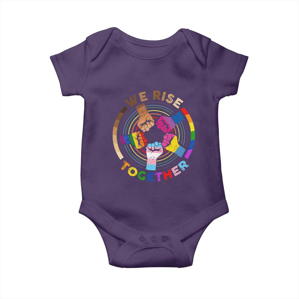 Black History Month Baby Onesie We Rise Together Equality Awesome Melanin LGBT TS09 Purple Print Your Wear