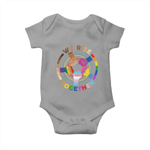 Black History Month Baby Onesie We Rise Together Equality Awesome Melanin LGBT TS09 Sport Gray Print Your Wear