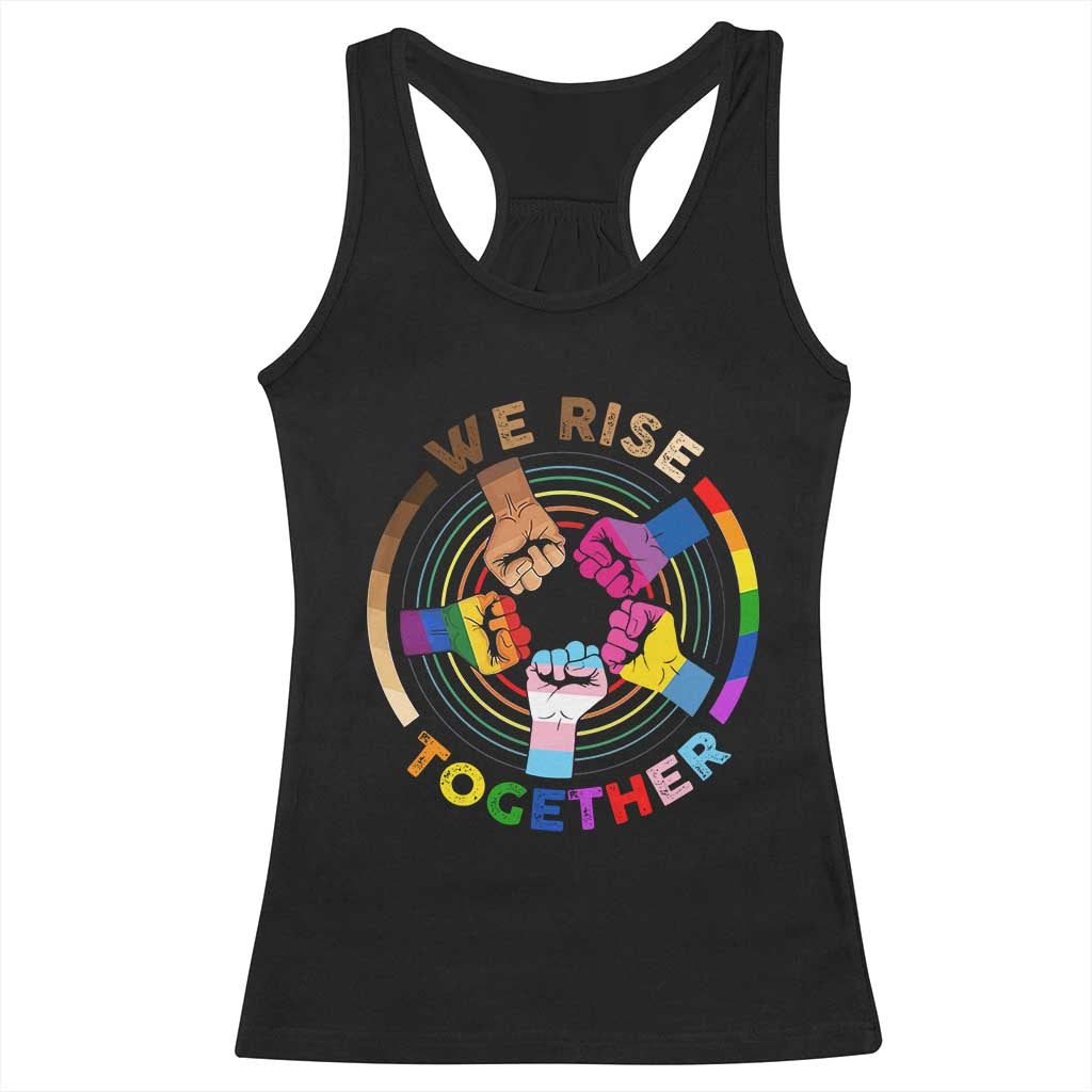 Black History Month Racerback Tank Top We Rise Together Equality Awesome Melanin LGBT TS09 Black Print Your Wear