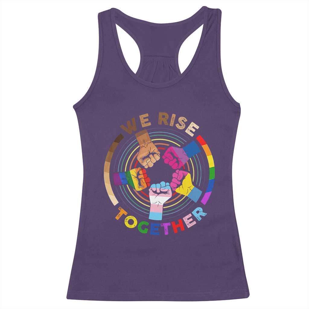 Black History Month Racerback Tank Top We Rise Together Equality Awesome Melanin LGBT TS09 Purple Print Your Wear