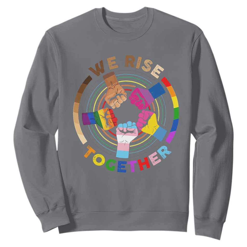 Black History Month Sweatshirt We Rise Together Equality Awesome Melanin LGBT TS09 Charcoal Printyourwear