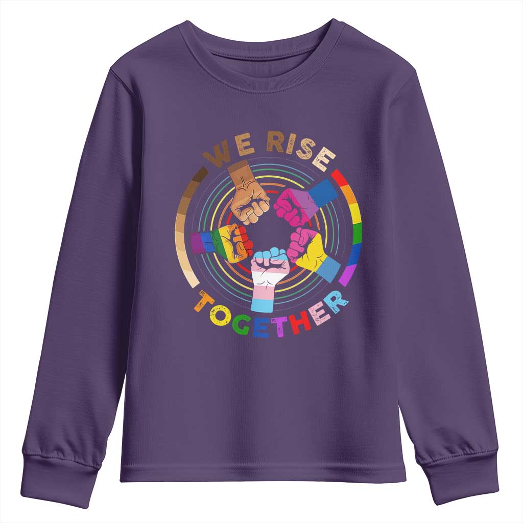 Black History Month Youth Sweatshirt We Rise Together Equality Awesome Melanin LGBT TS09 Purple Print Your Wear