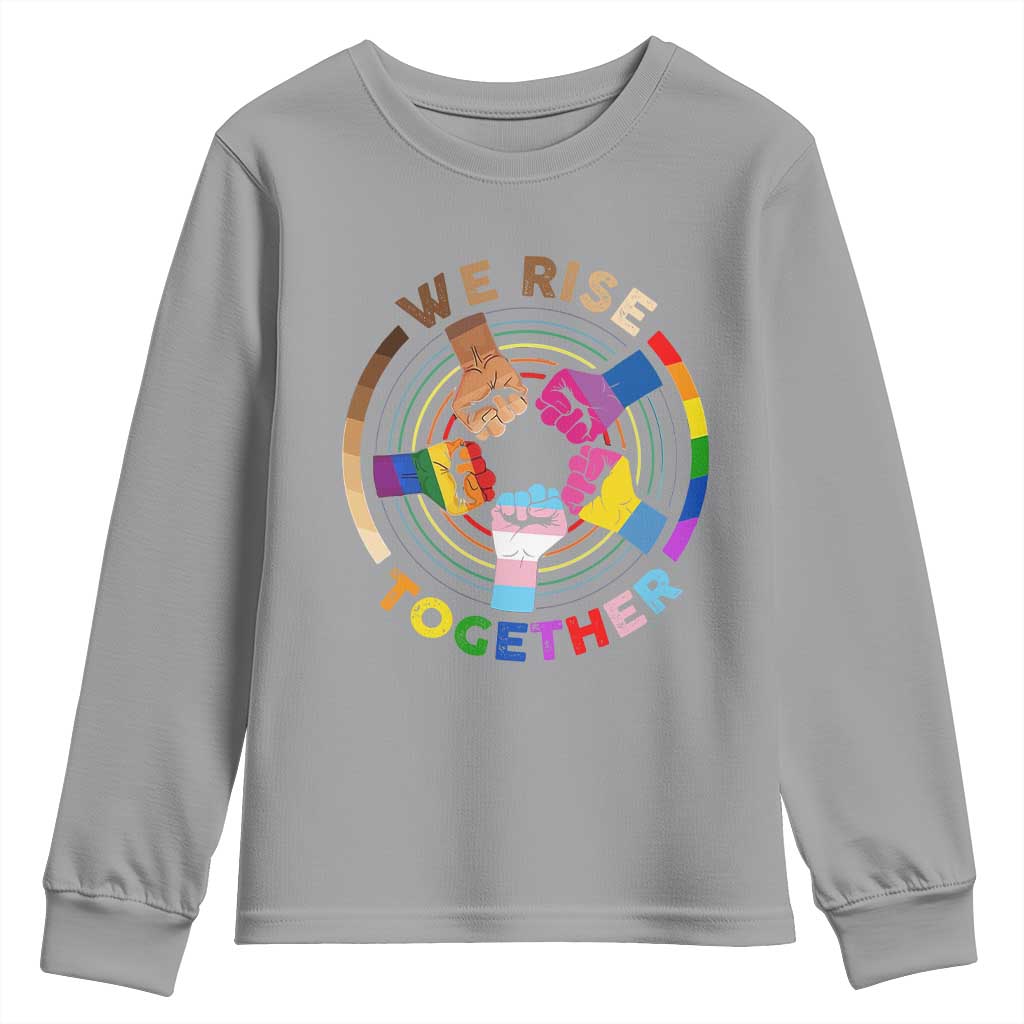 Black History Month Youth Sweatshirt We Rise Together Equality Awesome Melanin LGBT TS09 Sport Gray Print Your Wear